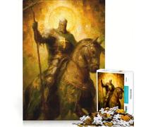 Puzzle da 1000 pezzi per ragazzi, raffigurante un cavaliere crociato a cavallo Gioco rilassante, stimolante da completare, ideale come regalo di Natale o di compleanno 38x52cm
