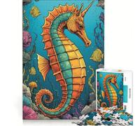 Puzzle da 1000 pezzi per ragazzi, raffigurante un cavalluccio marino, gioco educativo, attività divertenti da fare a casa, collezione d'artista, belle arti 38x26cm