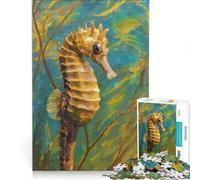 Puzzle da 1000 pezzi per ragazzi raffigurante un cavalluccio marino tra le alghe giocattolo educativo regalo di compleanno 38x52cm