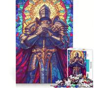 Puzzle da 1000 pezzi per ragazzi raffigurante un custode della pace in vetro colorato decorazione da parete allena la mente e la mano ottimo regalo per gli appassionati di videogiochi 38x26cm