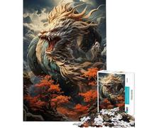 Puzzle da 1000 pezzi per ragazzi raffigurante un drago nel cielo e un abisso gioco interattivo per adulti decorazione murale unica per compleanni e Natale (dimensioni 50x75cm)