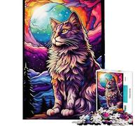 Puzzle da 1000 pezzi per ragazzi raffigurante un gatto Maine Coon Puzzle colorato per adulti gioco pratico e stimolante ideale come regalo per tutta la famiglia (dimensioni 38x52cm)