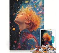 Puzzle da 1000 pezzi per ragazzi raffigurante un giovane uomo che guarda le stelle decorazione da parete stimola la memoria compleanno e Natale 50x75cm