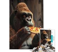 Puzzle da 1000 pezzi per ragazzi raffigurante un gorilla che mangia la pizza un gioco educativo e stimolante per tutta la famiglia ideale come antistress e regalo di compleanno (dimensioni 50x75cm)