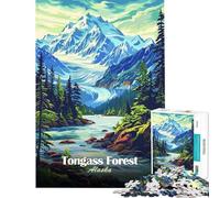 Puzzle da 1000 pezzi per ragazzi raffigurante un paesaggio della foresta di Tongass in Alaska Puzzle artistico per adulti gioco pratico taglio di precisione attività divertente da fare a casa