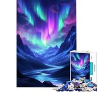Puzzle da 1000 pezzi per ragazzi raffigurante un paesaggio montano con aurora boreale gioco pratico e stimolante ideale come regalo di compleanno o decorazione per la casa (dimensioni 38x26cm)