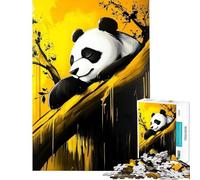 Puzzle da 1000 pezzi per ragazzi raffigurante un panda addormentato giallo Difficile e stimolante ideale per la decorazione della casa e come giocattolo antistress Adatto a partire dai 14 anni 38x52cm