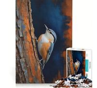 Puzzle da 1000 pezzi per ragazzi raffigurante un picchio muratore su un tronco d'albero decorazione da parete regalo di compleanno ideale per rafforzare il legame di coppia 38x26cm
