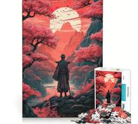Puzzle da 1000 pezzi per ragazzi raffigurante un samurai al tramonto un giocattolo antistress ideale per divertirsi a casa e come regalo 50x75cm