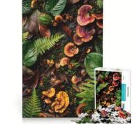 Puzzle da 1000 pezzi per ragazzi, raffigurante un sottobosco con funghi e foglie, giocattolo educativo, regalo di compleanno 38x26cm