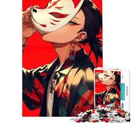 Puzzle da 1000 pezzi per ragazzi raffigurante un uomo con maschera Kitsune un'opera d'arte digitale per compleanni e Natale Un gioco divertente e umoristico adatto a ragazzi dai 14 anni in su 50x75cm