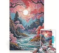 Puzzle da 1000 pezzi per ragazzi, raffigurante un villaggio giapponese vintage, un gioco pratico che stimola l'analisi e la logica, ideale come decorazione da scrivania 38x52cm