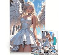 Puzzle da 1000 pezzi per ragazzi, raffigurante una bellissima ragazza angelo bianca, giocattolo educativo, decorazione per la casa, compleanni e occasioni speciali 38x26cm