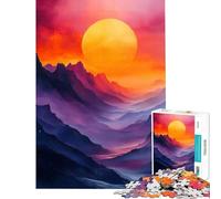 Puzzle da 1000 pezzi per ragazzi raffigurante una catena montuosa al tramonto arte digitale gioco pratico e stimolante ideale come regalo di compleanno o per decorare la casa (dimensioni 38x26cm)