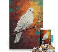 Puzzle da 1000 pezzi per ragazzi raffigurante una colomba bianca su un ramo dipinto ad olio gioco educativo divertente antistress collezione d'artista belle arti 38x52cm
