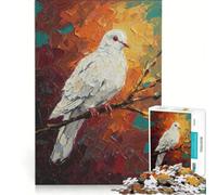 Puzzle da 1000 pezzi per ragazzi raffigurante una colomba bianca su un ramo dipinto ad olio gioco rompicapo decorazione perfetta ogni pezzo è unico 38x26cm