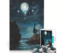Puzzle da 1000 pezzi per ragazzi raffigurante una donna che osserva il cielo illuminato dalla luna gioco educativo analisi e logica regalo di compleanno regalo 38x52cm