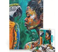 Puzzle da 1000 pezzi per ragazzi raffigurante una donna e un pappagallo nella giungla Un gioco pratico divertente e spiritoso un regalo perfetto per amici e familiari 50x75cm