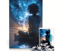 Puzzle da 1000 pezzi per ragazzi raffigurante una donna in barca che guarda le stelle un giocattolo educativo per tutta la famiglia ideale come decorazione da scrivania 38x52cm