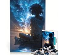 Puzzle da 1000 pezzi per ragazzi raffigurante una donna in barca che guarda le stelle un giocattolo educativo per tutta la famiglia ideale come decorazione da scrivania 38x26cm