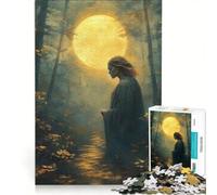 Puzzle da 1000 pezzi per ragazzi raffigurante una donna nella foresta al chiaro di luna un gioco interattivo per tutta la famiglia compleanni e Natale 50x75cm