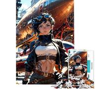 Puzzle da 1000 pezzi per ragazzi raffigurante una donna steampunk con un dirigibile Divertimento a casa attività per tutta la famiglia migliora la memoria adatto a partire dai 14 anni (38x26cm)