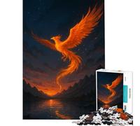 Puzzle da 1000 pezzi per ragazzi raffigurante una fenice fiammeggiante che sorge sul lago gioco educativo e stimolante ideale come regalo di compleanno (dimensioni 38x26cm)