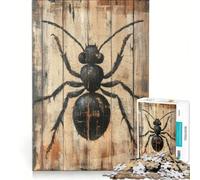 Puzzle da 1000 pezzi per ragazzi, raffigurante una formica dipinta su pannello di legno Un gioco pratico, divertente e spiritoso, ideale come regalo per amici e familiari 38x52cm