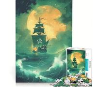 Puzzle da 1000 pezzi per ragazzi raffigurante una nave pirata e un paesaggio giocattolo educativo attività per famiglie regalo per donne 38x26cm