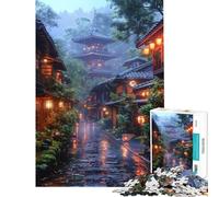 Puzzle da 1000 pezzi per ragazzi raffigurante una strada giapponese sotto la pioggia Giocattolo antistress che stimola l'analisi e la logica Stimolante da completare (dimensioni 50x75cm)