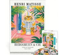 Puzzle da 1000 pezzi per ragazzi raffigurante una tigre di Henri Matisse che legge il giornale giochi educativi attività divertenti da fare in casa collezione d'artista belle arti 50x75cm