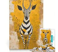 Puzzle da 1000 pezzi per ragazzi, raffigurante un'antilope africana con linee, gioco educativo, difficile, regalo di compleanno, regalo di viaggio 38x26cm