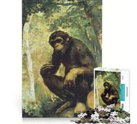 Puzzle da 1000 pezzi per ragazzi, raffigurante uno scimpanzé contemplativo nella foresta, un gioco impossibile, una sfida difficile, un regalo perfetto per amici e familiari 50x75cm