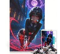 Puzzle da 1000 pezzi per ragazzi: ragazza anime che lancia incantesimi in un vicolo buio, gioco interattivo, attività per famiglie, ottimo regalo per gli appassionati di videogiochi 50x75cm