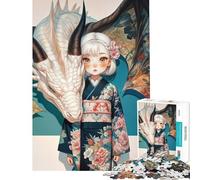 Puzzle da 1000 pezzi per ragazzi ragazza drago giapponese divertimento a casa decorazione artistica per la casa giochi per famiglie adatto a persone dai 14 anni in su (38x52cm)