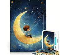 Puzzle da 1000 pezzi per ragazzi: ragazzo che pesca le stelle,taglio liscio,gioco di logica,gioco rilassante,regalo di compleanno per hobby (50x75cm)