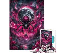 Puzzle da 1000 pezzi per ragazzi ragno con gioielli in un paesaggio rosa puzzle per adulti gioco pratico per passare il tempo durante le vacanze ideale come regalo (dimensioni 38x26cm)