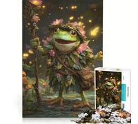 Puzzle da 1000 pezzi per ragazzi: Rana avventuriera in una foresta magica, gioco pratico, divertente e spiritoso, ideale come regalo di compleanno o per occasioni speciali 50x75cm