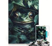 Puzzle da 1000 pezzi per ragazzi: rana in una rigogliosa vegetazione, giocattolo educativo, per divertimento in famiglia, adatto come decorazione da scrivania 50x75cm