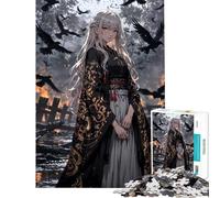 Puzzle da 1000 pezzi per ragazzi Raven Maiden in Burning City Aiuta ad allenare la mente Divertimento per tutta la famiglia Gioco divertente adatto a partire dai 14 anni (38x26cm)