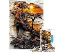 Puzzle da 1000 pezzi per ragazzi Re della Savana gioco per ragazzi gioco per famiglie taglio di precisione regalo antistress (dimensioni 38x52cm)
