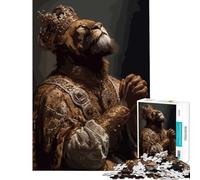 Puzzle da 1000 pezzi per ragazzi Re Leone Ritratto Reale Gioco Rilassante Gioco Educativo Sfida Giocattolo Regalo di Compleanno Analisi e Logica (Dimensioni 75x50cm)