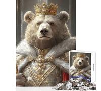 Puzzle da 1000 pezzi per ragazzi Re Orso giochi divertenti taglio di precisione decorazione per la casa giocattoli per rafforzare l'amore tra le coppie (52x38cm)
