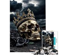 Puzzle da 1000 pezzi per ragazzi Re Teschio Dorato giocattolo avvincente per coltivare la pazienza gioco pratico antistress regalo per compleanni (dimensioni 38x26cm)