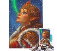 Puzzle da 1000 pezzi per ragazzi Regina degli Elfi Invernali con Aurora gioco educativo sfida gioco rilassante antistress opera d'arte regalo (dimensioni 38x26cm)