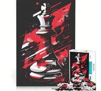 Puzzle da 1000 pezzi per ragazzi, regina degli scacchi, arte astratta, giochi rilassanti, corsa di velocità manuale, per compleanno, Natale 38x26cm