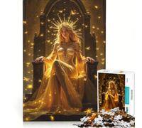Puzzle da 1000 pezzi per ragazzi, Regina d'oro sul trono, giochi per famiglie, taglio di precisione, compleanno e Natale 50x75cm