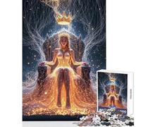 Puzzle da 1000 pezzi per ragazzi Regina d'oro sul trono giochi rilassanti per tutta la famiglia giocattoli antistress collezione d'artista belle arti (50x75cm)