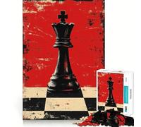 Puzzle da 1000 pezzi per ragazzi,regina nera,pezzi degli scacchi,taglio preciso,gioco stimolante per la mente,gioco rilassante,attività artistica per il tempo libero natalizio 50x75cm