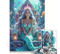 Puzzle da 1000 pezzi per ragazzi: Regina Sirena sul Trono Gioco Impossibile Difficile e Sfida Compleanno e Natale 38x52cm